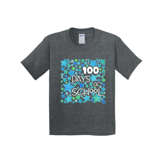 Inktastic 100 Days of School Stars in Blue Youth T-Shirt