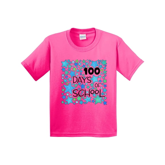 Inktastic 100 Days of School Stars in Blue Youth T-Shirt