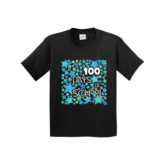 Inktastic 100 Days of School Stars in Blue Youth T-Shirt