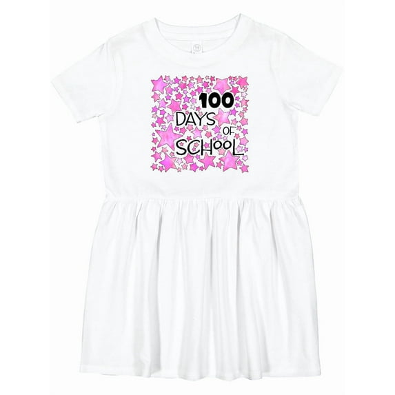 Inktastic 100 Days of School Stars in Pink Girls Toddler Dress