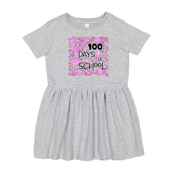 Inktastic 100 Days of School Stars in Pink Girls Toddler Dress