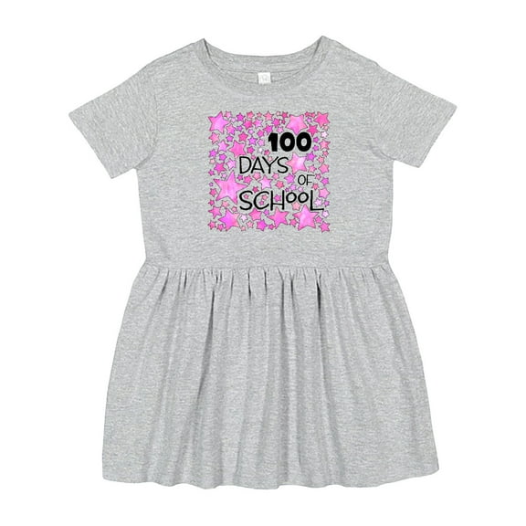 Inktastic 100 Days of School Stars in Pink Girls Toddler Dress