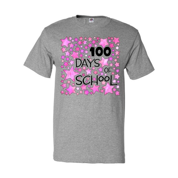 Inktastic 100 Days of School Stars in Pink T-Shirt