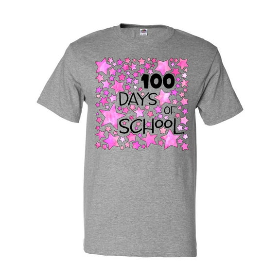Inktastic 100 Days of School Stars in Pink T-Shirt