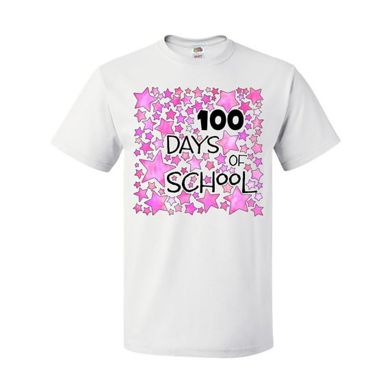 Inktastic 100 Days of School Stars in Pink T-Shirt
