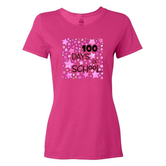 Inktastic 100 Days of School Stars in Pink Women's T-Shirt