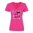 thumbnail image 1 of Inktastic 100 Days of School Stars in Pink Women's V-Neck T-Shirt, 1 of 5