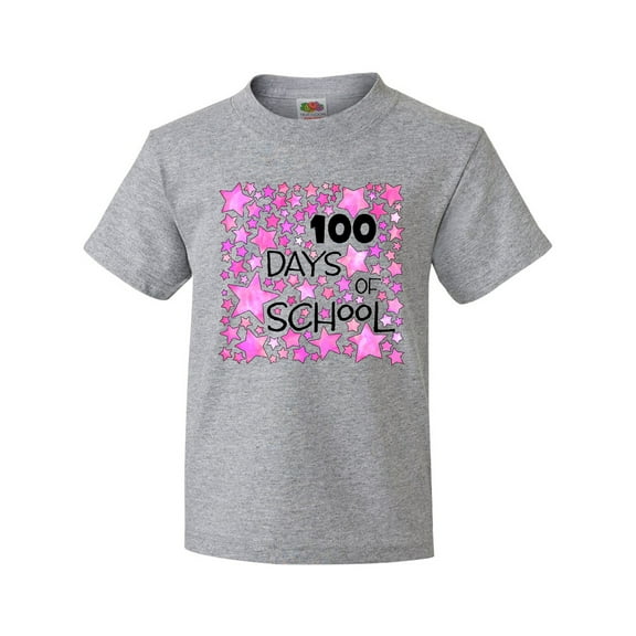 Inktastic 100 Days of School Stars in Pink Youth T-Shirt