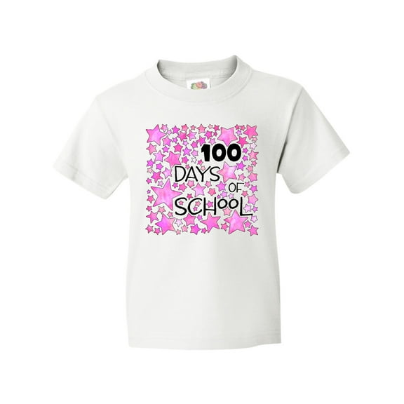 Inktastic 100 Days of School Stars in Pink Youth T-Shirt