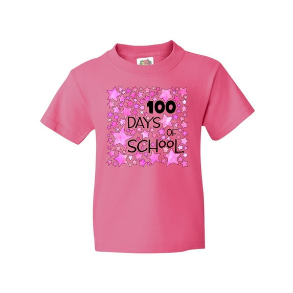 Inktastic 100 Days of School Stars in Pink Youth T-Shirt