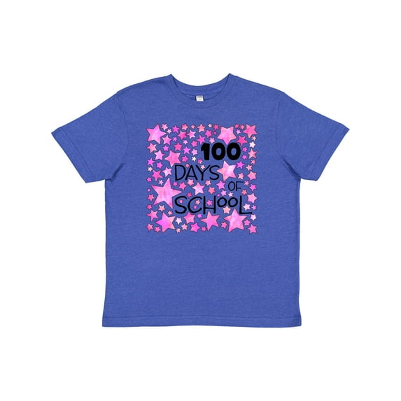 Inktastic 100 Days of School Stars in Pink Youth T-Shirt