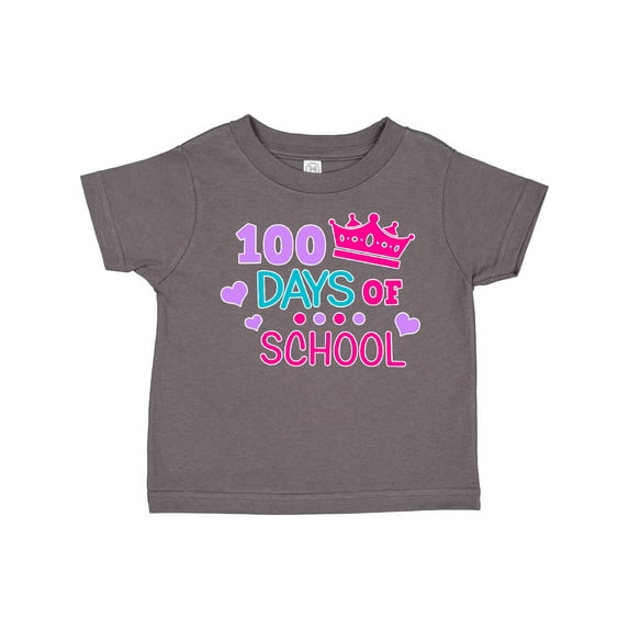 Inktastic 100 Days of School in Pink and Purple with Crown Girls Toddler T-Shirt