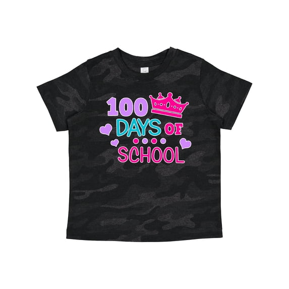 Inktastic 100 Days of School in Pink and Purple with Crown Girls Toddler T-Shirt
