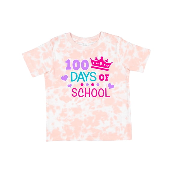 Inktastic 100 Days of School in Pink and Purple with Crown Girls Toddler T-Shirt