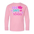 thumbnail image 1 of Inktastic 100 Days of School in Pink and Purple with Crown Long Sleeve Youth T-Shirt, 1 of 5