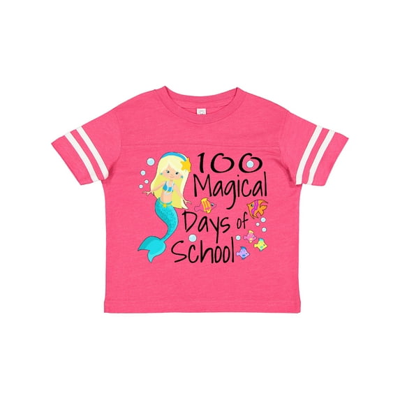 Inktastic 100 Magical Days of School with Blue Mermaid and Fish Boys or Girls Toddler T-Shirt