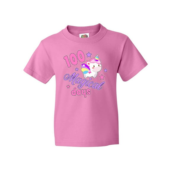 Inktastic 100 Magical Days with Cute Unicorn Youth T-Shirt