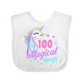 thumbnail image 1 of Inktastic 100 Magical Days with Unicorn and Stars Girls Baby Bib, 1 of 3