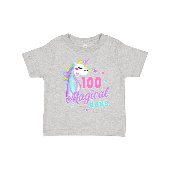 Inktastic 100 Magical Days with Unicorn and Stars Girls Toddler T-Shirt