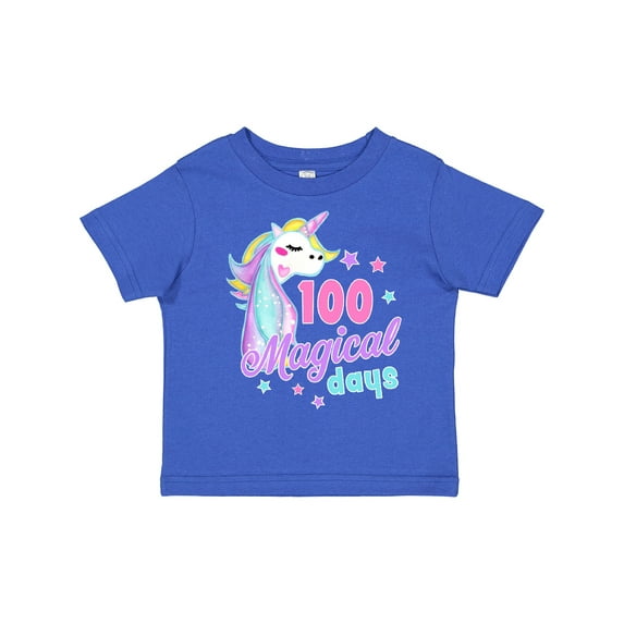 Inktastic 100 Magical Days with Unicorn and Stars Girls Toddler T-Shirt