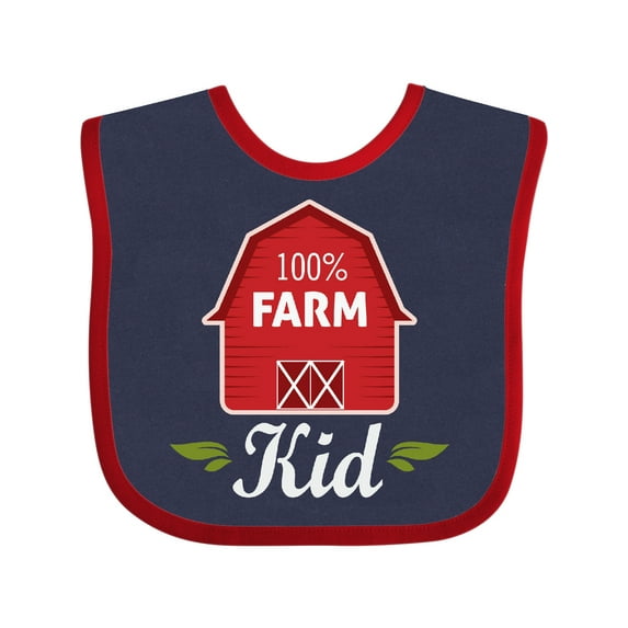 Inktastic 100 Percent Farm Kid Boys or Girls Baby Bib