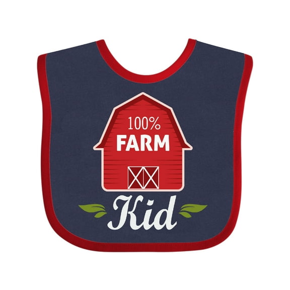 Inktastic 100 Percent Farm Kid Boys or Girls Baby Bib