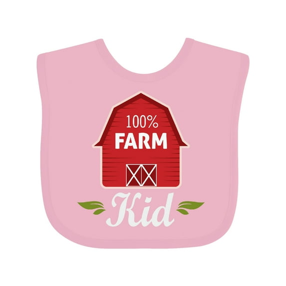 Inktastic 100 Percent Farm Kid Boys or Girls Baby Bib