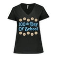 thumbnail image 1 of Inktastic 100th Day of School Party Women's Plus Size V-Neck T-Shirt, 1 of 5