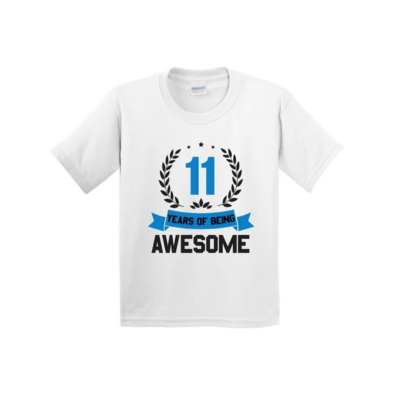 Inktastic 11 Years of Being Awesome Blue Birthday Youth T-Shirt