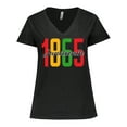 thumbnail image 1 of Inktastic 1865 Juneteenth Women's Plus Size V-Neck T-Shirt, 1 of 5