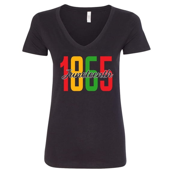 Inktastic 1865 Juneteenth Women's V-Neck T-Shirt