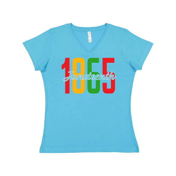Inktastic 1865 Juneteenth Women's V-Neck T-Shirt
