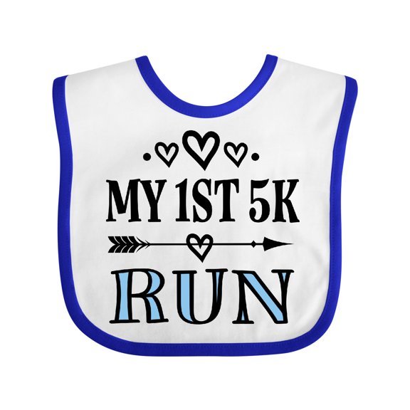 Inktastic 1st 5K Race Running Fitness Girls Baby Bib