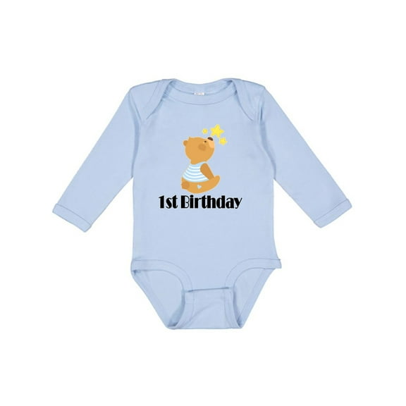 Inktastic 1st Birthday 1 Year Old Boy Bear Boys Long Sleeve Baby Bodysuit