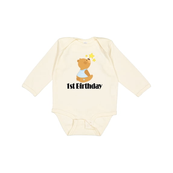 Inktastic 1st Birthday 1 Year Old Boy Bear Boys Long Sleeve Baby Bodysuit