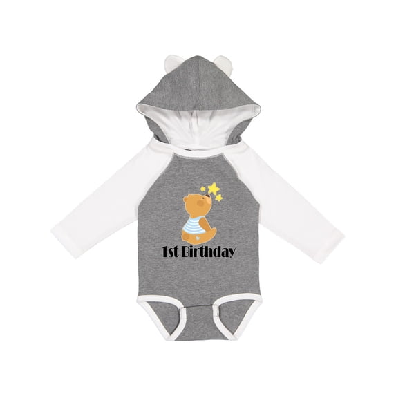 Inktastic 1st Birthday 1 Year Old Boy Bear Boys Long Sleeve Baby Bodysuit