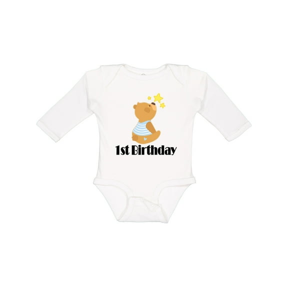 Inktastic 1st Birthday 1 Year Old Boy Bear Boys Long Sleeve Baby Bodysuit
