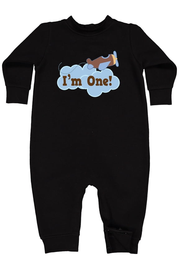 1st Birthday Airplane I'm One Baby Fleece Romper