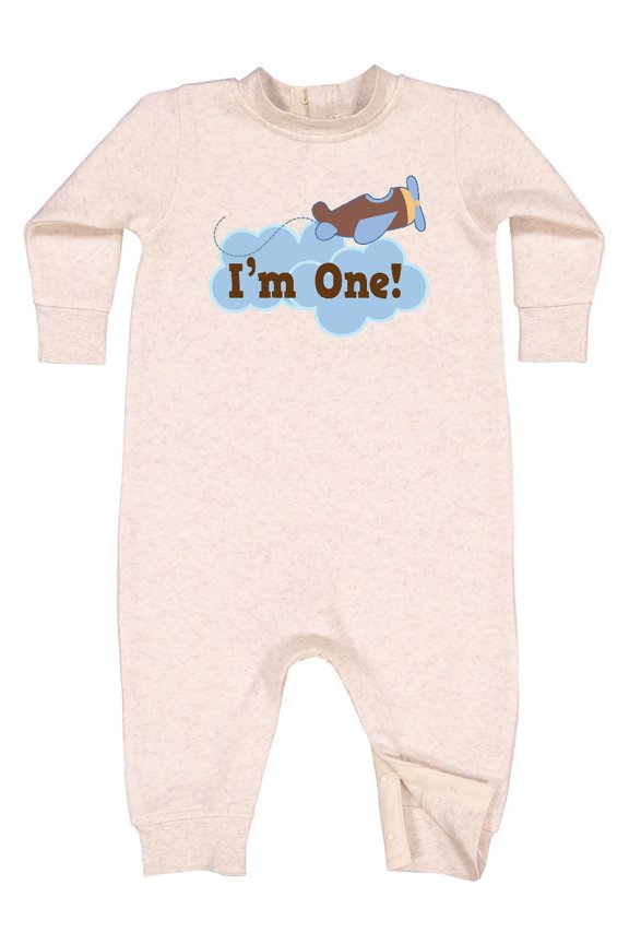 1st Birthday Airplane I'm One Baby Fleece Romper