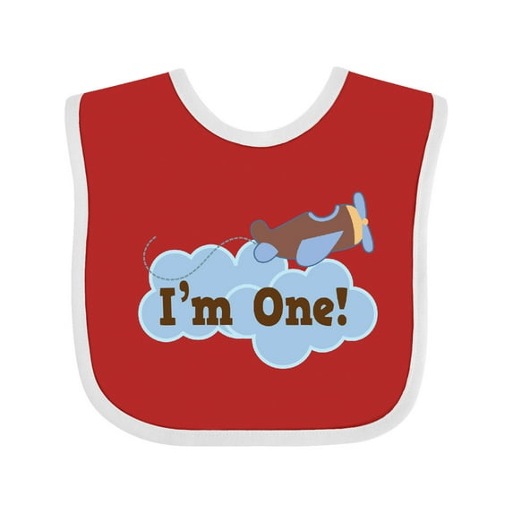 Inktastic 1st Birthday Airplane I'm One Boys Baby Bib