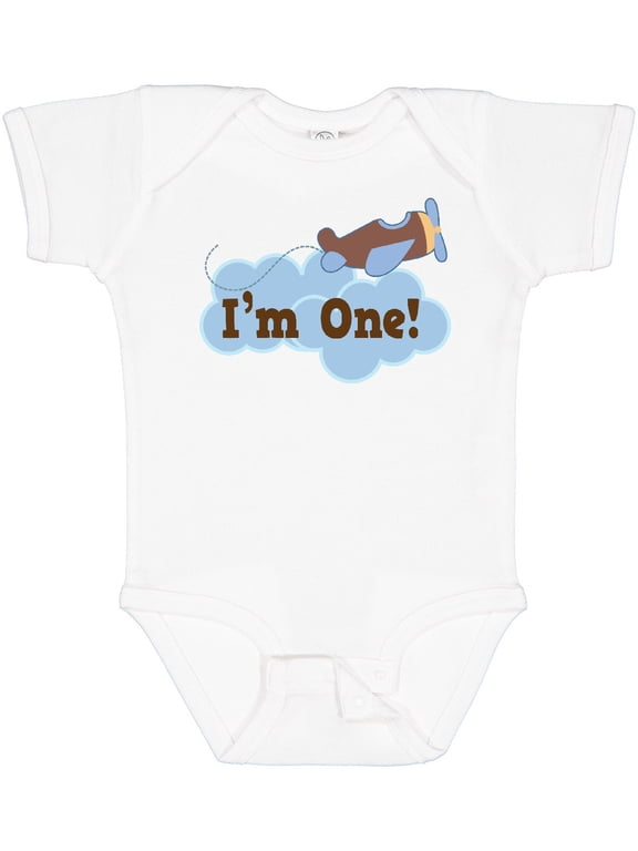 1st Birthday Airplane I'm One Boys Baby Bodysuit