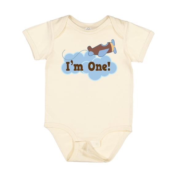Inktastic 1st Birthday Airplane I'm One Boys Baby Bodysuit