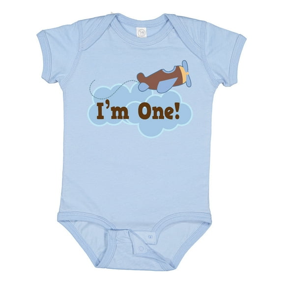 Inktastic 1st Birthday Airplane I'm One Boys Baby Bodysuit