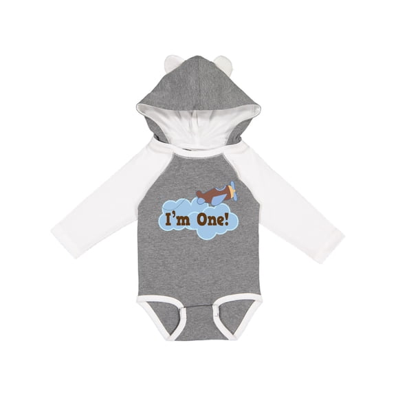 Inktastic 1st Birthday Airplane I'm One Boys Long Sleeve Baby Bodysuit