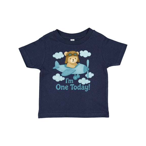 Inktastic 1st Birthday Airplane Teddy Bear I'm One Today Boys or Girls Baby T-Shirt