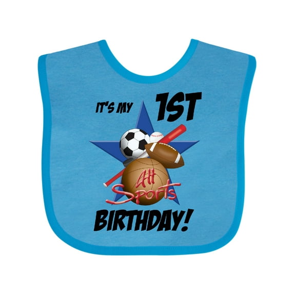 Inktastic 1st Birthday All Stars Boys Baby Bib