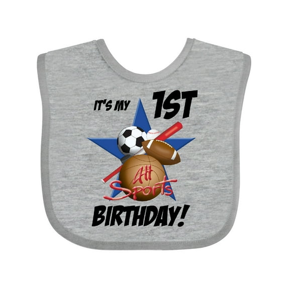 Inktastic 1st Birthday All Stars Boys Baby Bib
