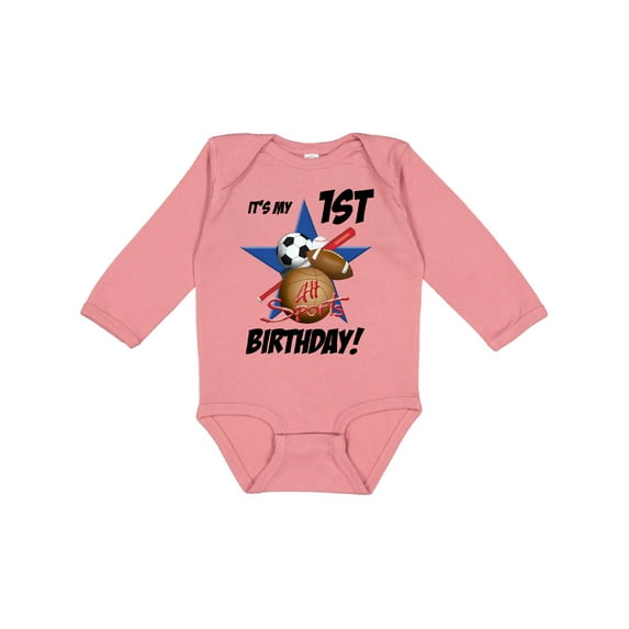 Inktastic 1st Birthday All Stars Boys Long Sleeve Baby Bodysuit