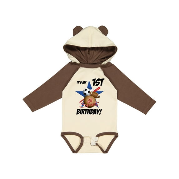Inktastic 1st Birthday All Stars Boys Long Sleeve Baby Bodysuit