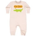 thumbnail image 1 of Inktastic 1st Birthday Alligator Jungle Baby Fleece Romper, 1 of 4